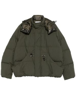Sacai High Neck Hooded Puffer Jacket - Green