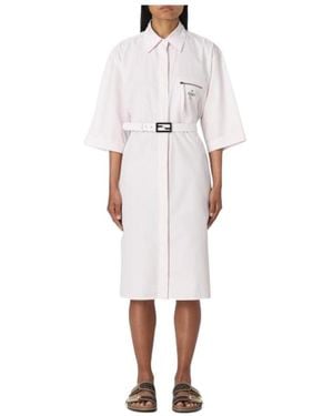 Fendi Oversized Shirt Dress - White