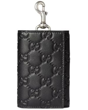 Gucci Gg Emblem Key Case - Black