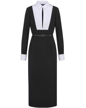 Dior Medium And Long Sheephair Dress - Black