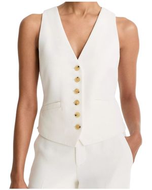Vince Buttoned Vest - White
