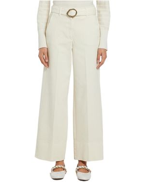 Marella Belt Loops Slacks - White