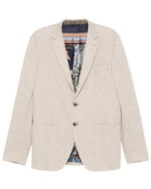 Etro Checked Two-Button Blazer - Natural