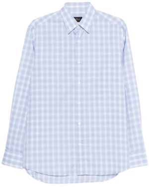 Brioni Checked Shirt - Blue