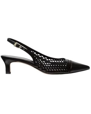 MICHAEL Michael Kors Amara Laser-Cut Leather Slingback Pump - Black