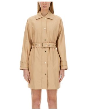 MICHAEL Michael Kors Twill Midi Trench Coat - Natural