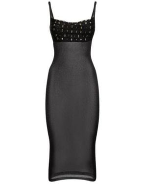 Alessandra Rich Knitted Mid-Length Dress - Black