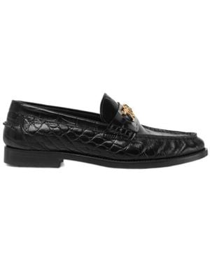 Versace Medusa 95 Embossed Slip-On Loafers - Black