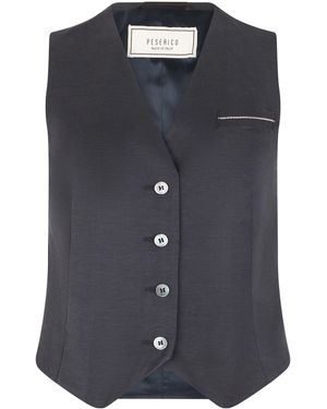 Peserico Rhinestone Pocket Vest Jacket - Blue