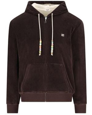 Celine Triomphe Zipped Hoodie in Black for Men | Lyst
