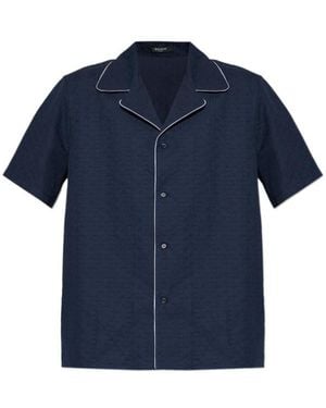 Balmain Pb-Monogram Short-Sleeve Shirt - Blue