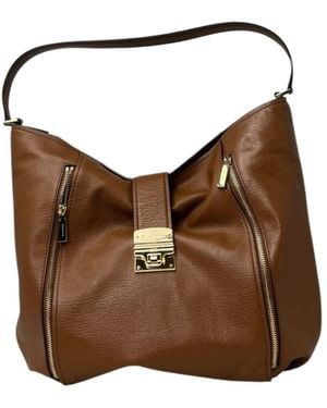 Michael Kors Michael Addie Large Leather Shoulder Bag - Brown