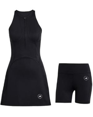 adidas By Stella McCartney Zip-Front Panelled Dress - Black