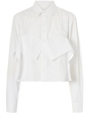 Sacai Ruffled Cropped Shirt - White
