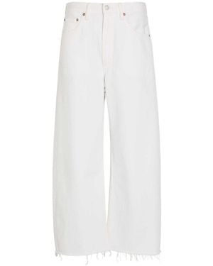 Agolde Frayed Barrel-Leg Jeans - White