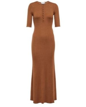 Gabriela Hearst Johanna Ribbed-Knit Maxi Dress - Brown