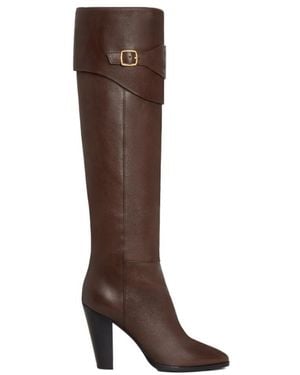Celine Riding Boot With Triomphe Wiltern - Brown