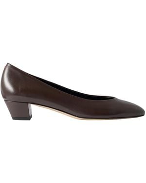 Aeyde Squaretoe Lowheel Leather Pumps - Brown