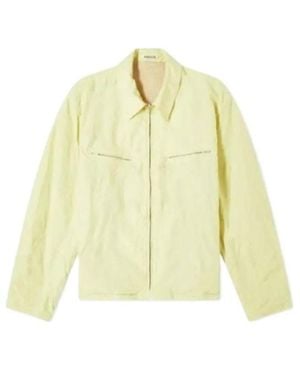 AURALEE Lapel Zip-Up Casual Jacket - Yellow