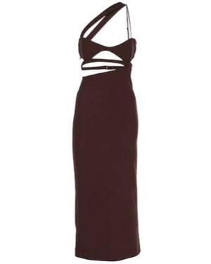 Nensi Dojaka Asymmetric Midi Dress - Purple