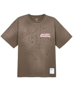 Satisfy Distressed Logo T-Shirt - Grey