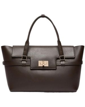 Max Mara Smooth Leather Handbag - Black