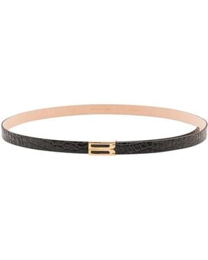 Victoria Beckham Dorian Frame Belt Micro Croc Embossed Leather - White