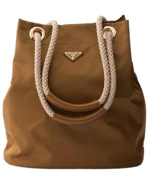 Prada Mariner Large Re-Nylon Bucket Bag - Brown