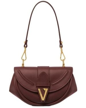 【送関込】VERSACE ショルダーボディバッグ ロゴ レザー シボ Designer Versace Leather Shoulder Crossbody Bags for Women