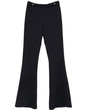 Liu Jo Button-Detail Flared Pants - Blue