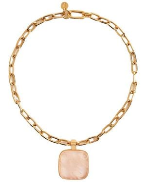La DoubleJ Pendant Necklace - White