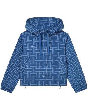 KENZO Weave' Short Windbreaker - Blue
