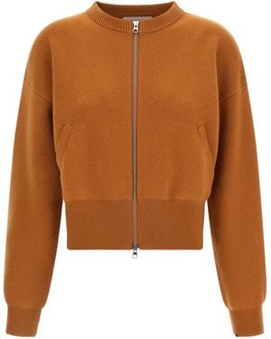 Extreme Cashmere N478 Xtra Fun Zipper Cashmere Knit Cardigan - Brown