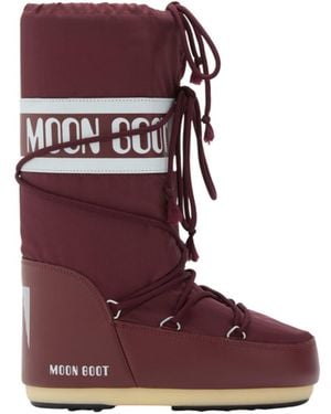 Moon Boot Icon Lace-Up Boots - Red