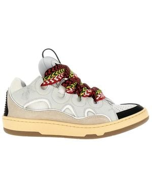 Lanvin Zigzag-Laces Round Toe Trainers - Natural