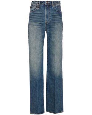 R13 Logo-Patch Straight-Leg Jeans - Blue