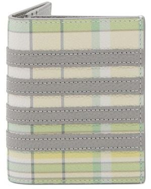 Thom Browne Checked Bi-Fold Wallet - Green