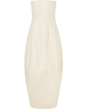 KHAITE Stela Wool And Silk-Blend Midi Dress - White