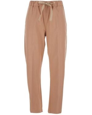 Semicouture Elastic-Waist Straight-Leg Trousers - Natural