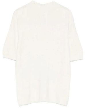 Liu Jo Short-Sleeve Knitted Top - White