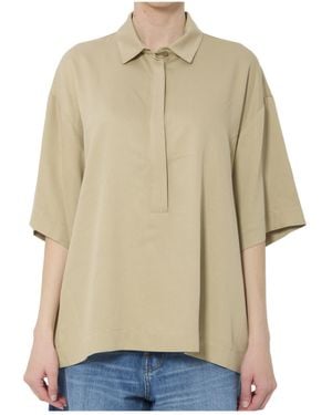 Frankie Shop Eda Short-Sleeve Polo Shirt - Natural