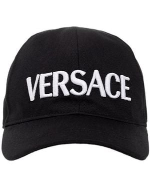 Versace Logo Embroidered Baseball Cap - Black