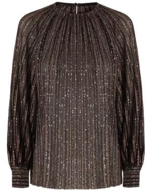 Missoni Relaxed Fit Sequin-Striped Top - Brown