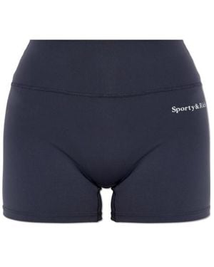 Sporty & Rich Elastic Waist Shorts - Blue
