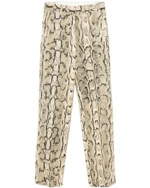 Dries Van Noten Snake Print Trousers - Natural