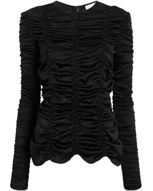 KHAITE Pleated Top - Black