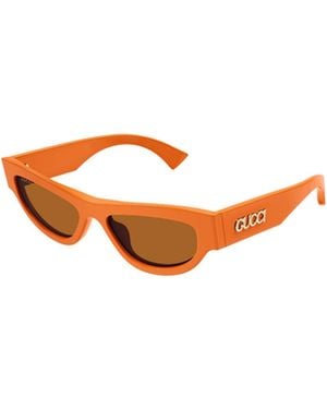 Gucci Eyewear Cat Eye Frame Sunglasses - Orange