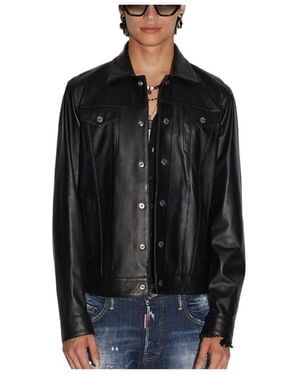 DSquared² Long Sleeved Snapped Jacket - Black