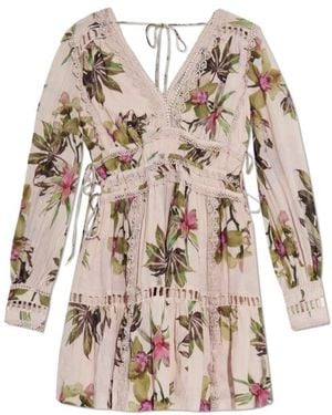 AllSaints Xanthe Lace-Trimmed Mini Dress - Natural