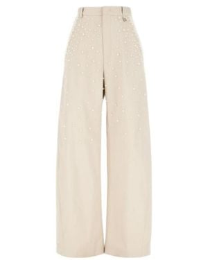 GIUSEPPE DI MORABITO Casual Trousers With Belt Loops - White
